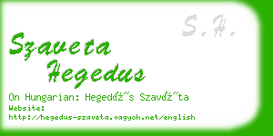szaveta hegedus business card